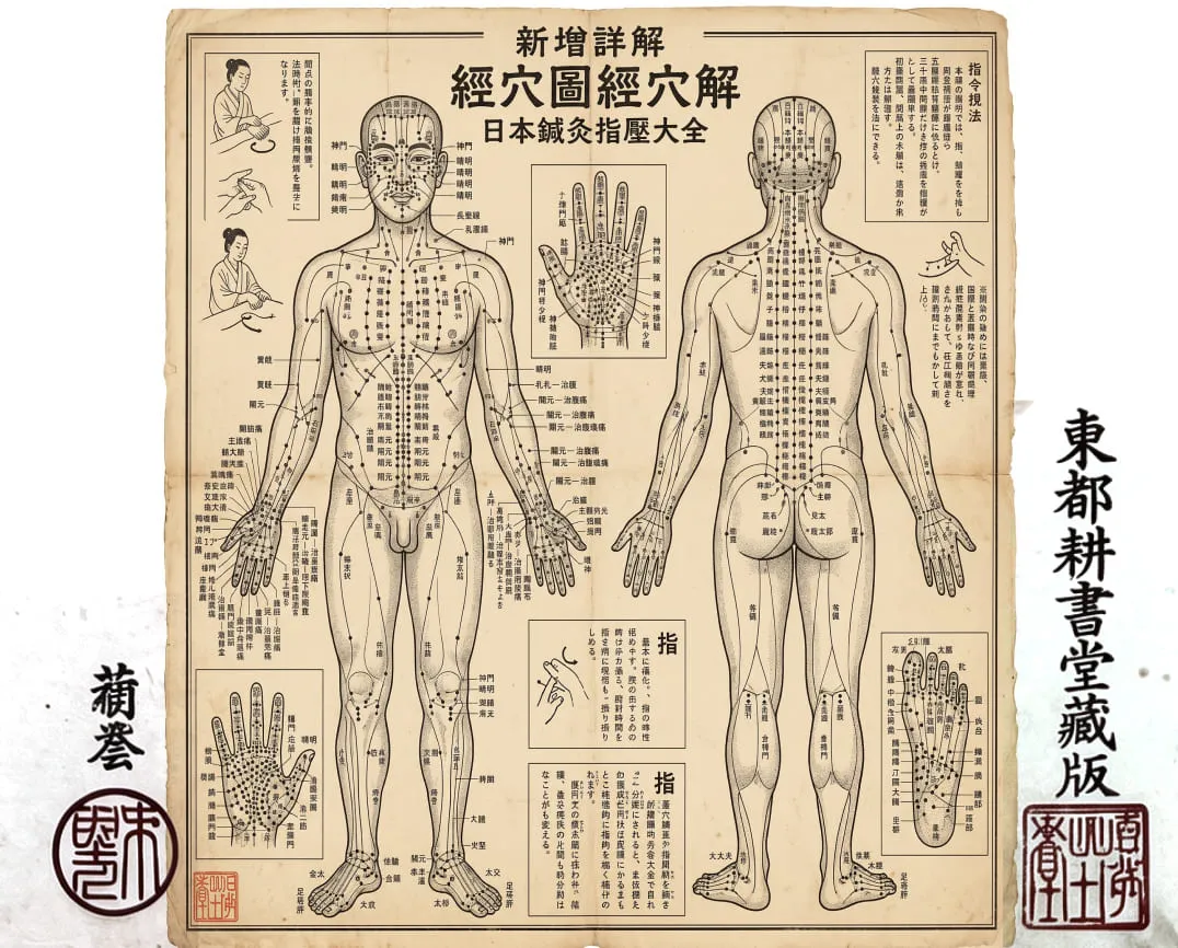 Référence des points de pression shiatsu et acupression