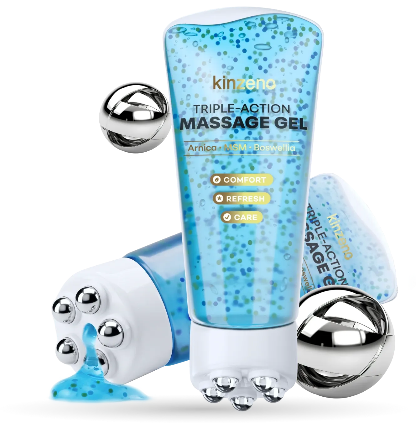 Flacon Kinzeno Roller Gel avec cinq billes magnétiques
