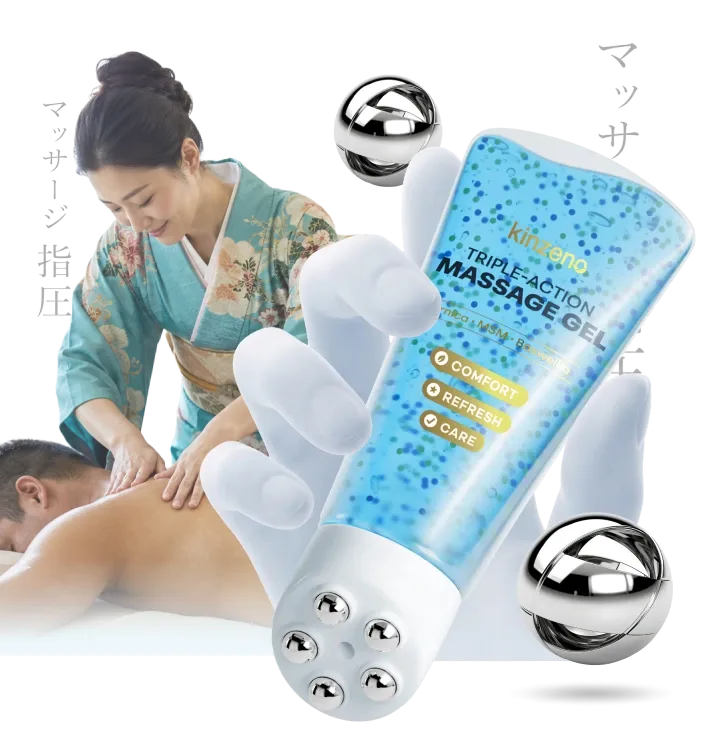 Massage à billes utilisé sur la jambe